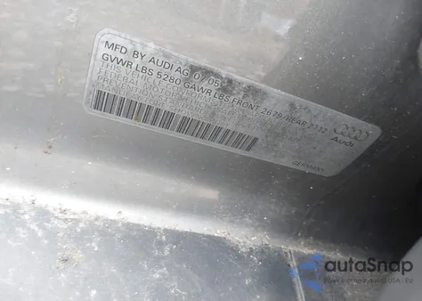 2006 Audi A6 3.2 from USA, damaged, VIN WAUDG74F76N041805